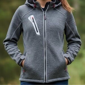 RefrigiWear Womens Extreme Sweater Jacket Gray Reflective Water Repellent Medium